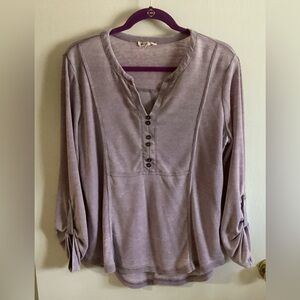 Jane and Delancey Lavender Mineral Wash Top